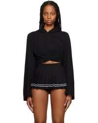 Pushbutton - Pull À Capuche Noir À Baleines - Lyst