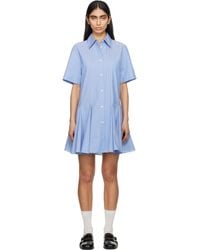 Marni - Robe Chemise Courte Bleue En Popeline De Coton À Rayures - Lyst