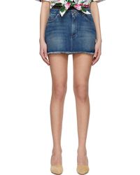 Dolce & Gabbana - Logo Plaque Denim Miniskirt - Lyst
