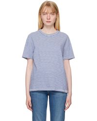 Rag & Bone - Ragbone t-shirt bleu et blanc à rayures - Lyst