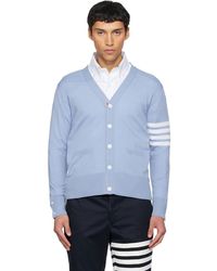 Thom Browne - Merino Wool 4-Bar Classic V-Neck Cardigan - Lyst