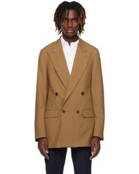 Dries Van Noten - Tan Wool & Mohair Blazer - Lyst