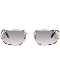 Cartier - Gold & Gray 'signature C De ' Ct0468s Sunglasses - Lyst