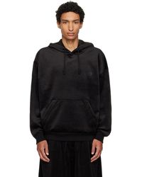 Y-3 - Pull À Capuche Noir En Velours Côtelé - Lyst