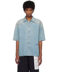 MM6 by Maison Martin Margiela - ブルー 半袖 デニムシャツ - Lyst