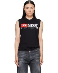 DIESEL - Chest Logo Print Tank Top - Lyst