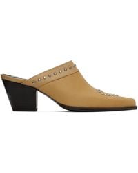 OPEN YY - Heart Stud Western Mules - Lyst