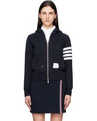 Thom Browne - Classic Loopback 4-Bar Zip Hoodie - Lyst