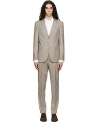BOSS - Taupe Two-Piece Slim-Fit Stretch Wool Suit - Lyst