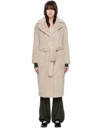Herno - Off- Belted Faux-fur Coat - Lyst