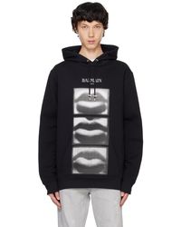 Balmain - Vintage Lips Print Drawstring Hoodie - Lyst