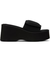 Courreges - Black Scuba Wave Platform Sandals - Lyst