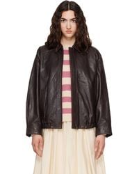 Weekend by Maxmara - Cose Leather Bomber Jacket - Lyst