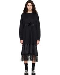Simone Rocha - Oversized Gathered Rose Lace Trim Midi Dress - Lyst