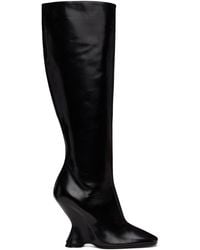 Dries Van Noten - Leather Wedge Tall Boots - Lyst