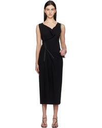MM6 by Maison Martin Margiela - Robe Mi-Longue À Empiècement Superposé - Lyst