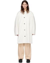 Jil Sander - White Oversized Coat - Lyst