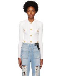 Balmain ホワイト ボタン カーディガン - マルチカラー