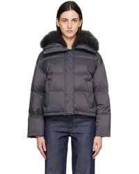 Yves Salomon - Waterproof Technical Lambswool Trim Short Down Jacket - Lyst