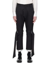 Sulvam Classic Bondage Trousers in Black for Men | Lyst