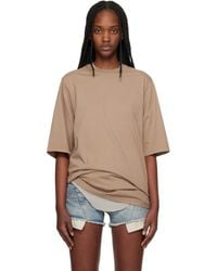 Rick Owens - Tan Temple Jumbo Ss T-Shirt - Lyst