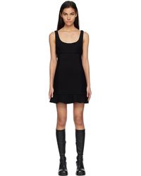 MSGM - Robe courte noire à bord à volants - Lyst