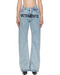 Vetements - Embroidered Logo O-Leg Jeans - Lyst