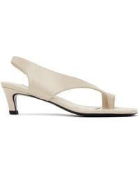 TOTEME - Naplack Leather Thong Heeled Sandals - Lyst