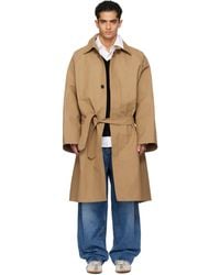 Hed Mayner - Tan Twill Trench Coat - Lyst