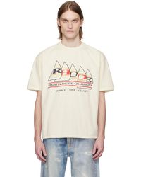 Rhude - T-Shirt 'Regatta Champions' Blanc Cassé À Logo - Lyst
