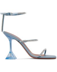 AMINA MUADDI - Blue Gilda Glass Heeled Sandals - Lyst