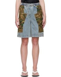 3.1 Phillip Lim - Patchwork Camo Basketball Denim Cargo Shorts - Lyst