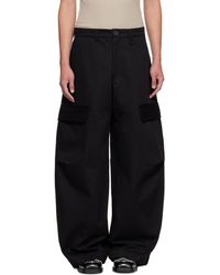Simone Rocha - Pantalon Cargo Noir À Plis Aux Genoux - Lyst