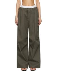 Alexander Wang - Khaki Logo Elastic Mid-Rise Trousers - Lyst