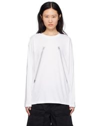 MM6 by Maison Martin Margiela - White Printed Long Sleeve T-shirt - Lyst