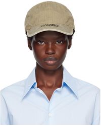 MM6 by Maison Margiela - Khaki Embroidered Logo Cap - Lyst