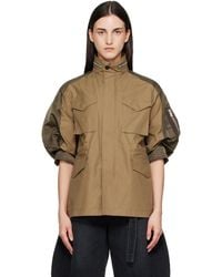 Sacai - Khaki Cotton Weather Jacket - Lyst
