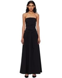 St. Agni - Gathered Strapless Tie Back Maxi Dress - Lyst