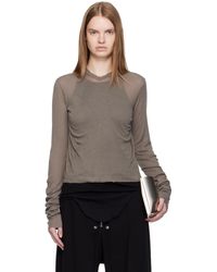 Rick Owens - Concordians Cropped Rib Ls Hoodie - Lyst