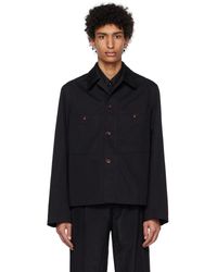 Lemaire - Black Convertible Collar Jacket - Lyst