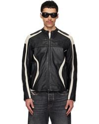 メンズ DIESEL L-korn-a レザージャケット ブラック | Lyst