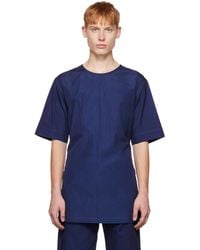 Rier - Ssense Exclusive Indigo Open Back T-shirt - Lyst