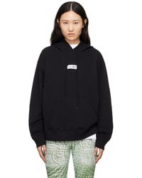 MM6 by Maison Martin Margiela - Pull à capuche noir à écusson à logo - Lyst