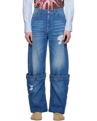 JW Anderson - Ssense Exclusive Blue Jeans - Lyst