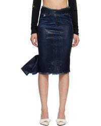 OTTOLINGER - Glazed Denim Midi Pencil Skirt - Lyst