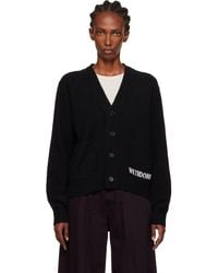 we11done - Pocket Logo Knit Cardigan - Lyst