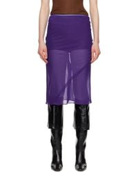 Dries Van Noten - パープル シルク ミディアムスカート - Lyst