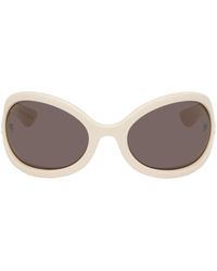Gucci - White Oversized Oval Sunglasses - Lyst