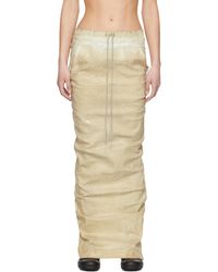 Rick Owens - ベージュ Hollywood Pull On Pillar デニム マキシスカート - Lyst