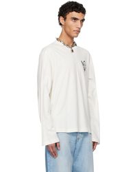 Acne Studios Edden Logo Wings Long Sleeve T-Shirt in Natural